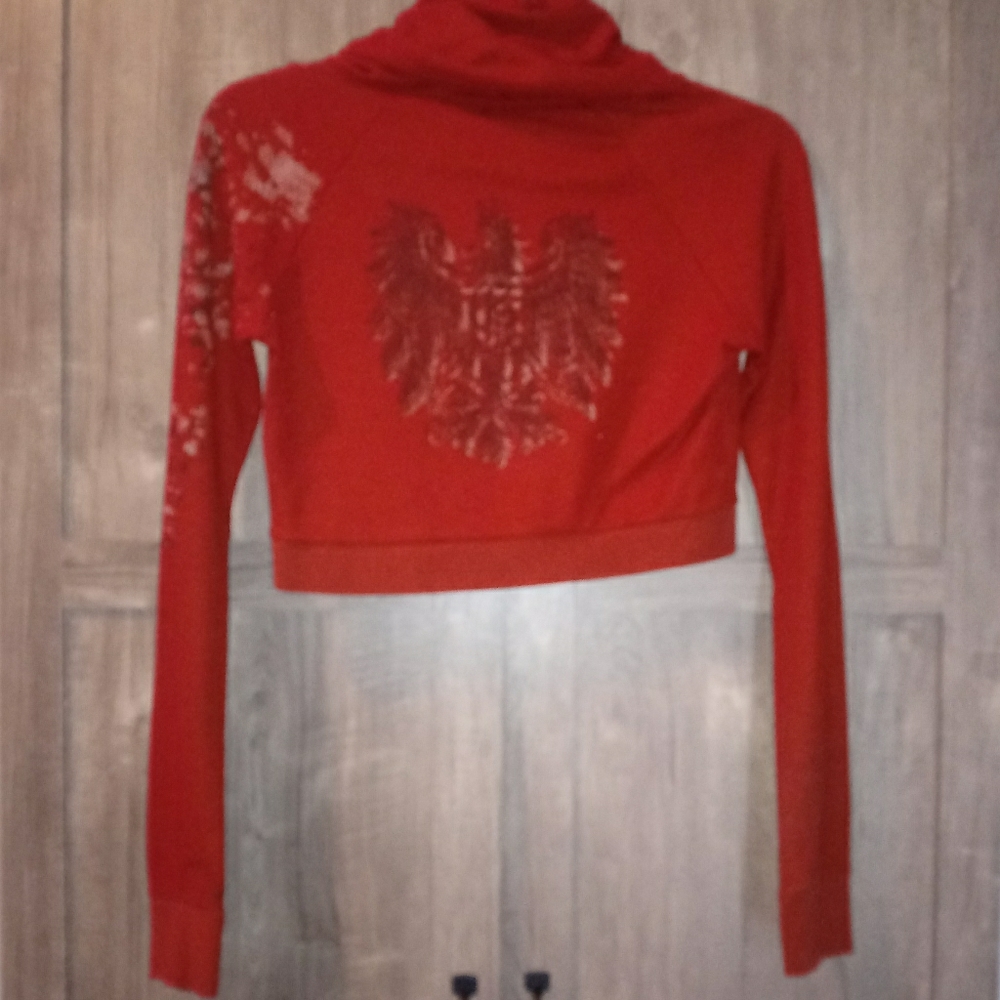 Red zip up hoodie